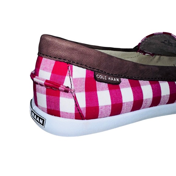 COLE HAAN - Maine Pinch Weekender in Red and White Gingham Check, size9, EUC - Picture 7 of 8